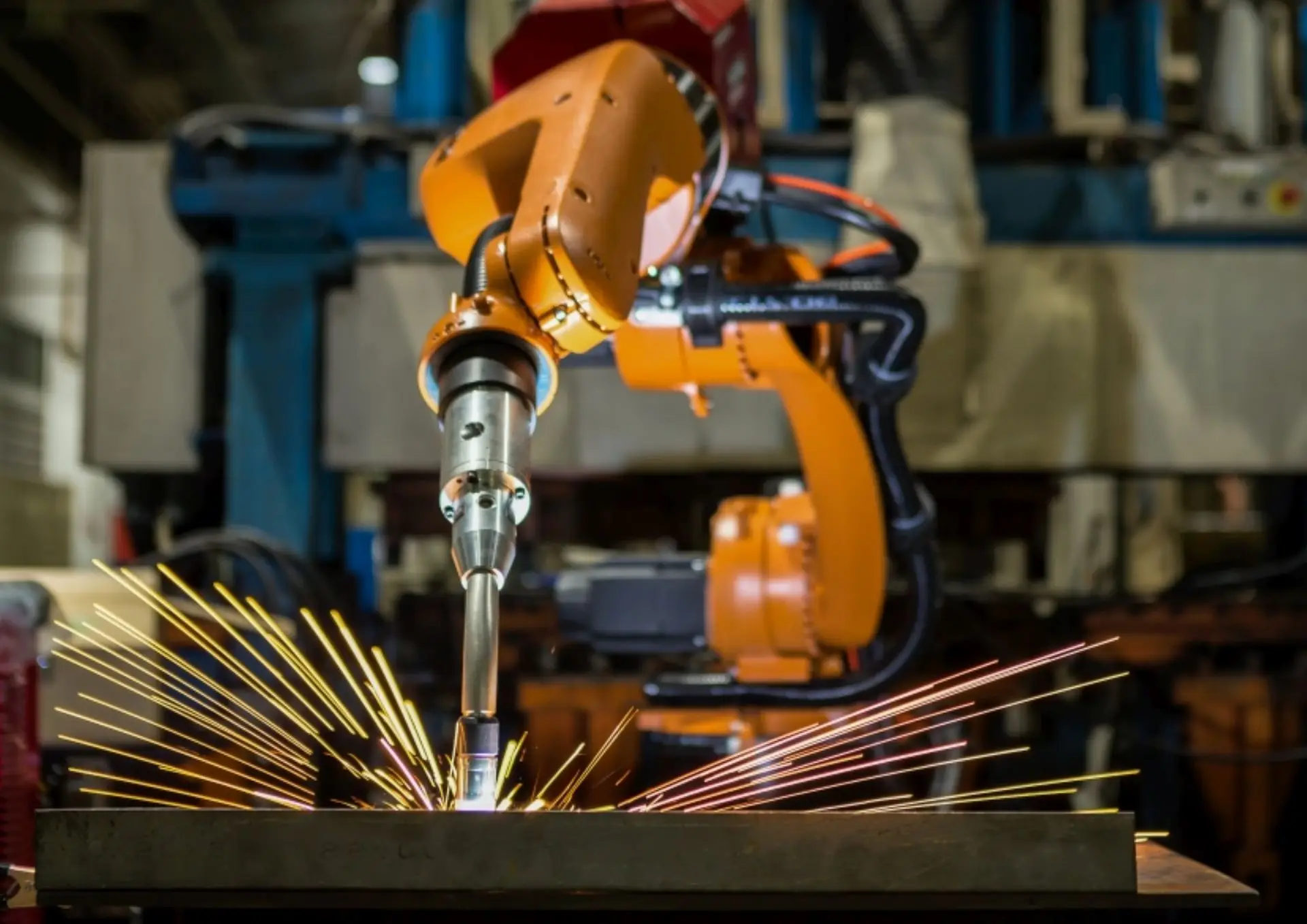 Robotic welding arm at work